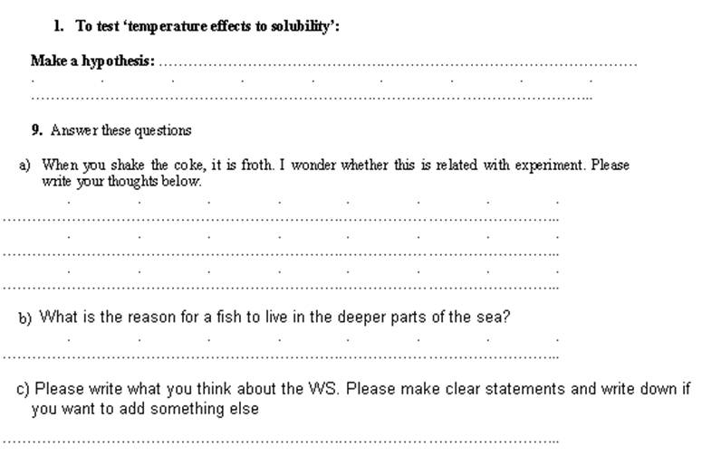 Write a hypothesis worksheet
